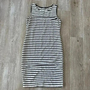 Womens Suzy Shier Black and White Stripe Dress - L